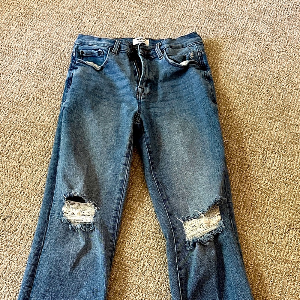 Distressed Blue Jeans Kensie slim